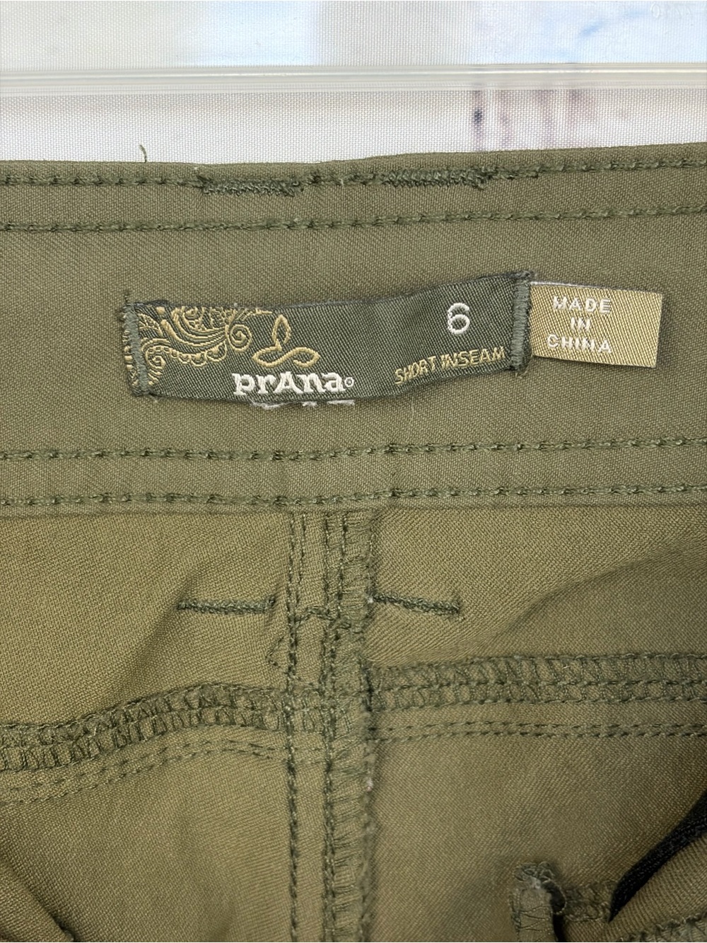prAna Halle Outdoor Hiking Pants Roll Up Leg Olive Green Sz 6 - Picture 8 of 16
